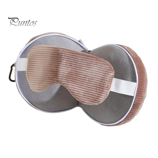 Compact Travel Pillow Neck with Eye Mask 2-in-1 Portable Support Zippered Adjustable Foldable Carabiner for Pain Relief Flights Car Trips Airplane