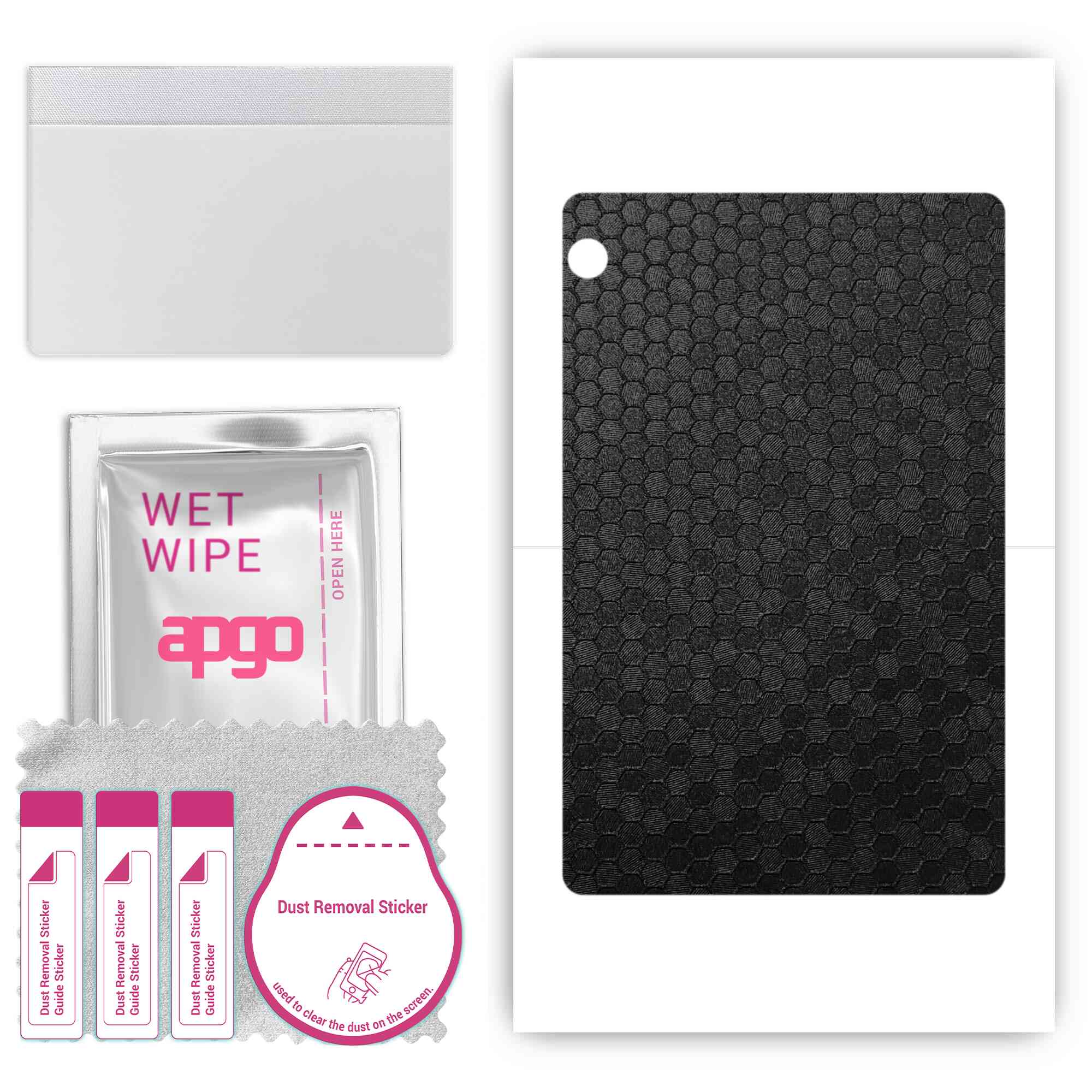 

apgo skin sticker film foil vinyl for the BACK compatible with LG Ultra Tab, scratch-resistant, easy to install - Black Honeycomb