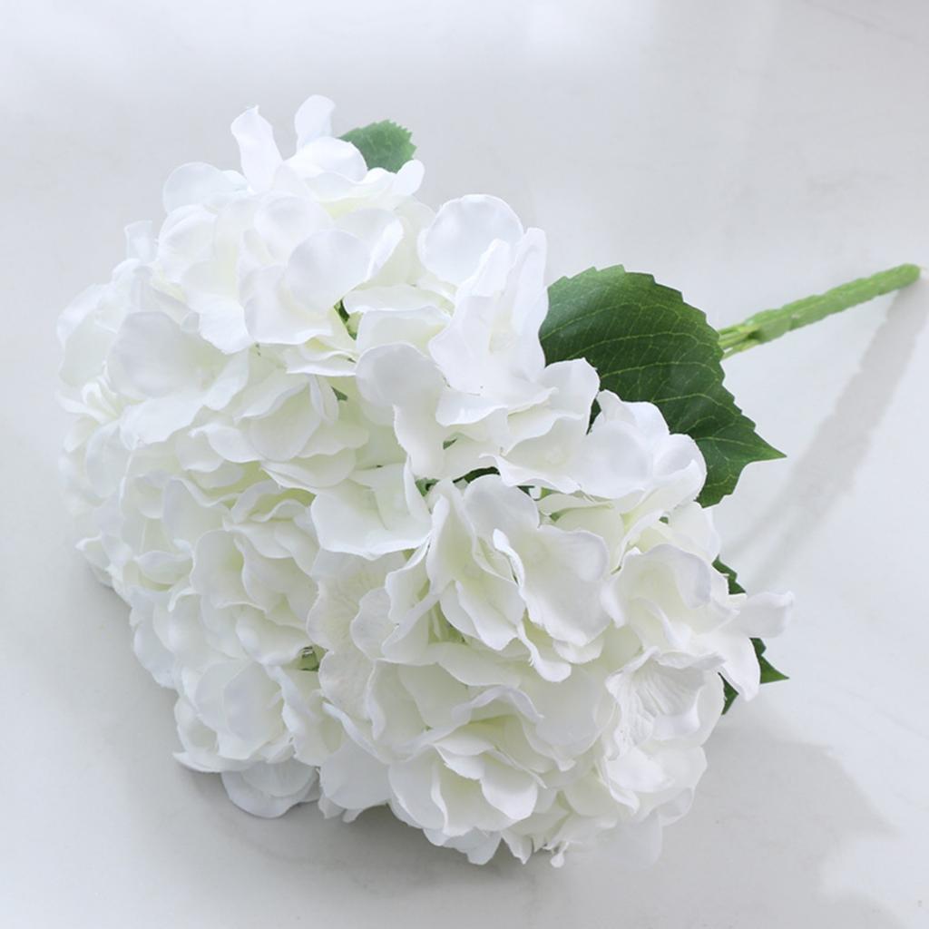 Flowers - 13 Inch Long Stem Silk Hydrangea - Artificial Flowers Realistic Hydrangea Bouquet For Wedding Party