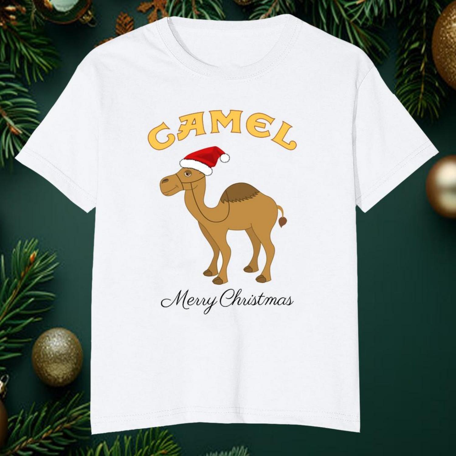 

НОВАЯ Белая футболка Camel Band Merry Xmas Все размеры Подарок Рождество AR423 Унисекс Футболка S чёрный