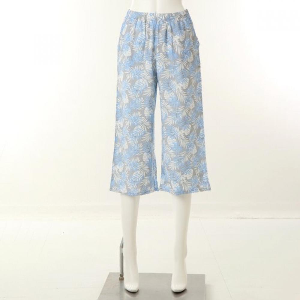 

VenuS Leaf Print ReSort Look Women S Homewear 3 4 Sleeve Vep4931f Blue/85