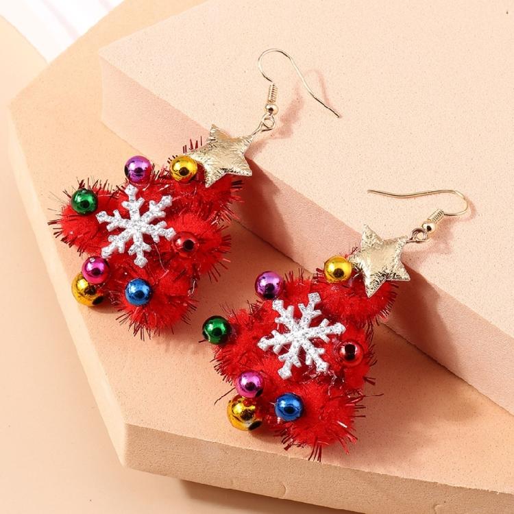 Felt Christmas Tree Pendant Earrings New Year Jewelry Handmade Dangle Earring
