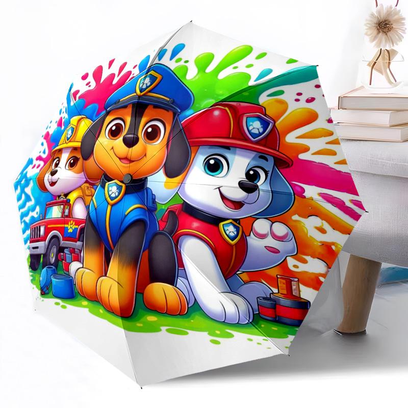 Paw Patrol Heroes Portable Automatic Umbrella Compact 8 Rib Lightweight Foldable Design for Outdoor Daily Use Perfect Gift for Friends Family