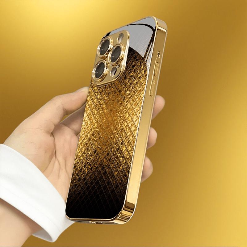 Simplicity Luxurious High-end Phone Case Electroplated Glass PhoneCase for iPhone 17 16 15 14 13 12 11pm Pro Plus Dropresistant