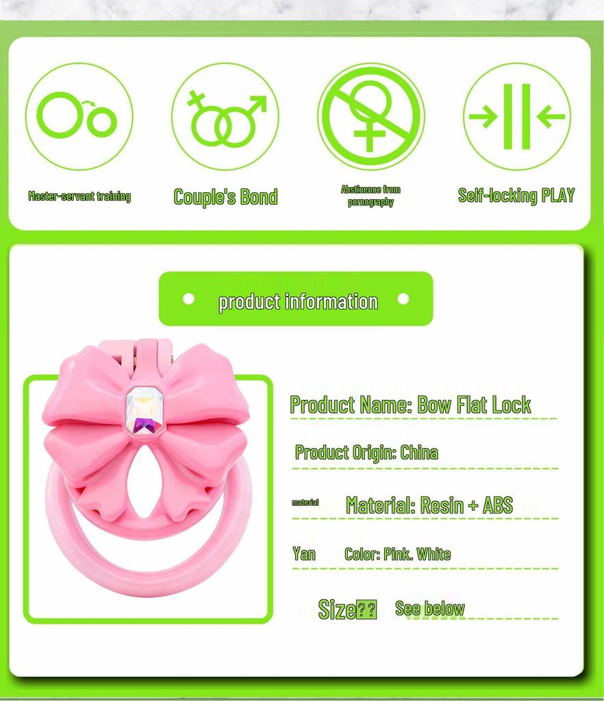 Chrysanthemum Bow Chastity Lock: Male Flat Lock and Restraint for TS Training