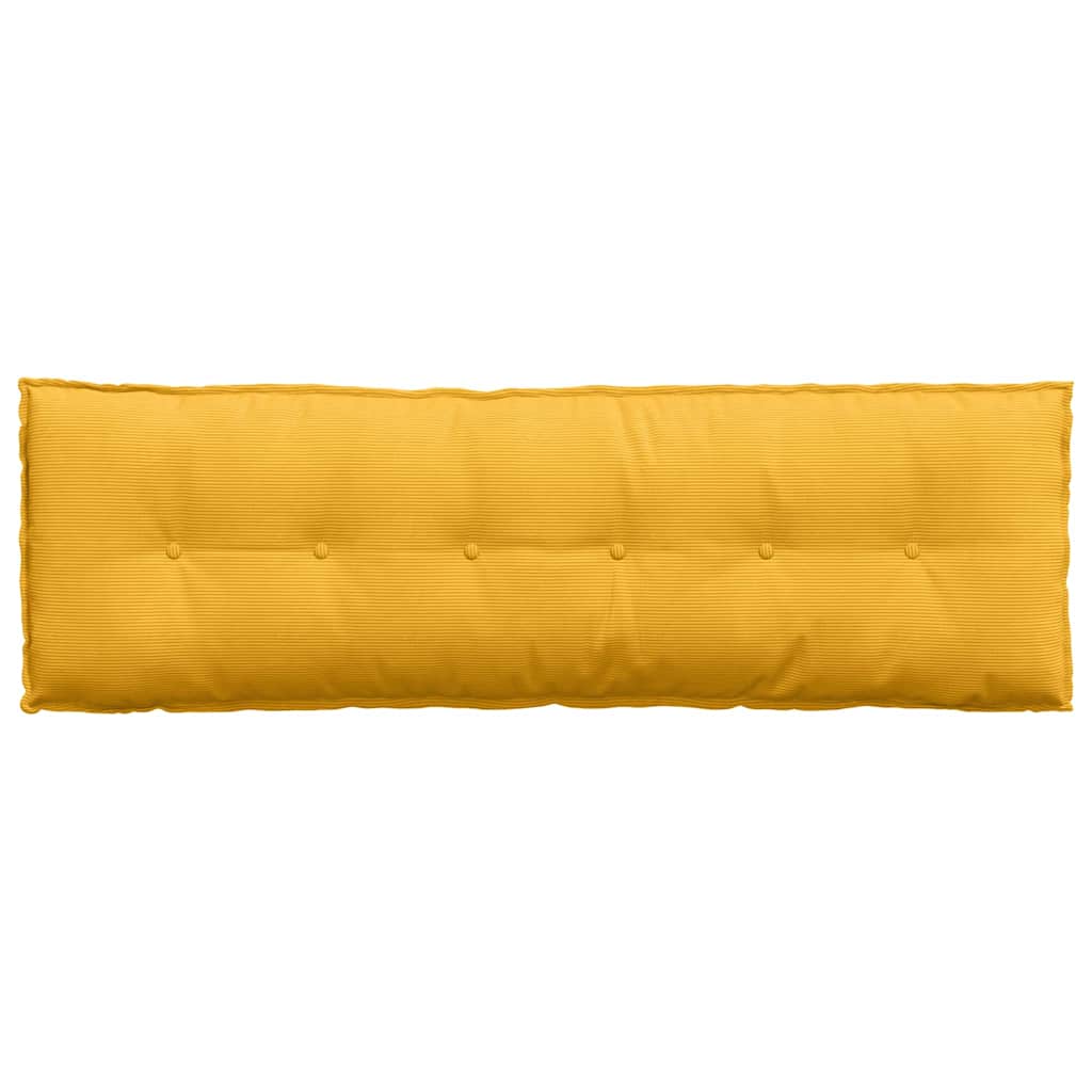 Back Cushion Light Yellow 160 x 50 cm Corduroy Fabric