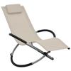 Children's Lounge Chair - VIDAXL - Cream - Foldable - Textilene - Pillow Included