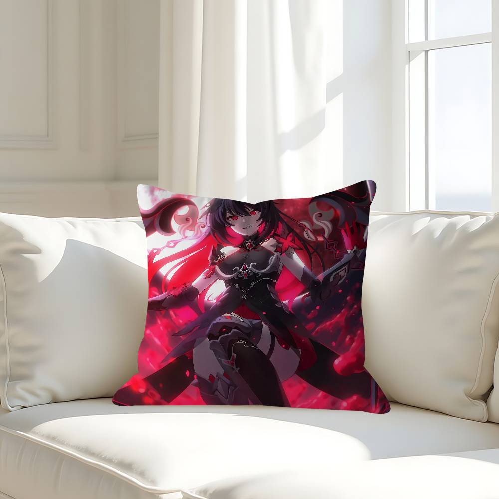 

H-HONKAI IMPACTS Character Pillow Case Removable Washable Cushion Cover – All-Season Soft Linen 16x16Inch