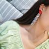 Tassel Red Lips Accessories Mouth Gift For Women Dangle Earring Stud Earrings Jewelry Drop Earrings