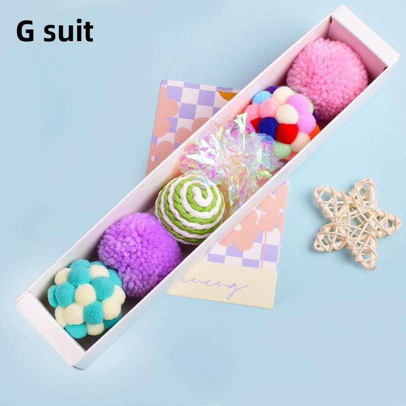 Zabawka dla kota - Elastyczna piłka - Ręcznie robiona pluszowa piłka z dzwoneczkiem - Zestaw prezentowy - Samodzielna piłka dla kota, która jest wytrzymała i odporna na drapanie i gryzienie