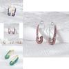 Trendy Asymmetric Colorful Pin Earrings With Rhinestones In Multiple Colors