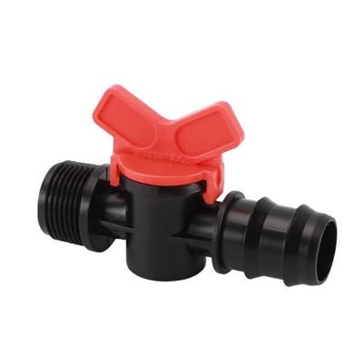 Plastic Ball Valve for Agricultural Irrigation: Soft Hose Water Discharge Switch with External Thread, Quick Connect, and Double Pagoda Valve