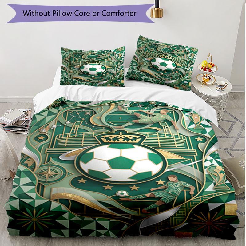 3pcs Duvet Cover Set (1*Duvet Cover + 2*Pillowcase, Without Core), Club Santos Laguna Print Soft All‑Season Bedding Set, Home Bedroom Decor Gift