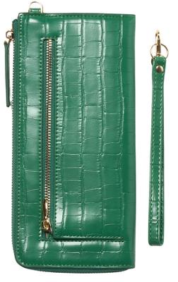 World Closet Women's Long Wallet, "Wind Era" Colored Pencil Wallet, L-Shaped Zipper, Holds 24 Cards, Large Capacity, Crocodile Embossed Enamel, with