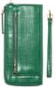 World Closet Women's Long Wallet, "Wind Era" Colored Pencil Wallet, L-Shaped Zipper, Holds 24 Cards, Large Capacity, Crocodile Embossed Enamel, with