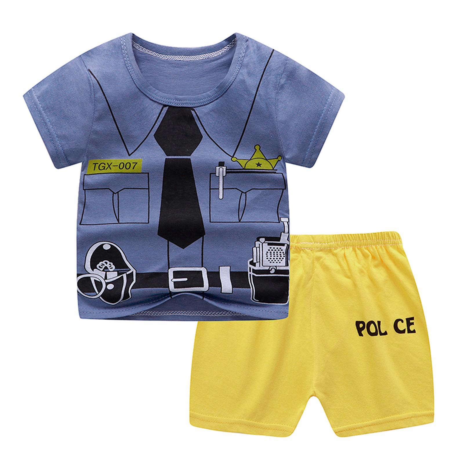 

Toddler Baby Boys Girls Short Sleeve Cartoon T-Shirt+Shorts Outfits Set 0-5Y 90