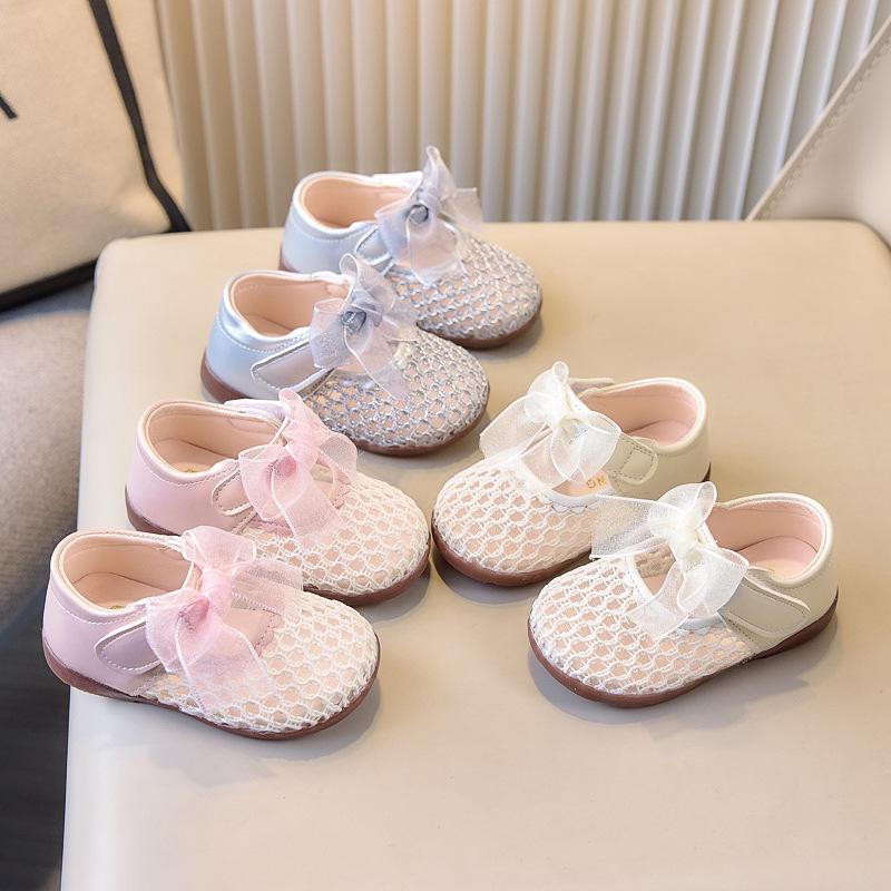 Pearl Princess Toddler Lace Mesh Walking Sandals - Soft Sole, Breathable Summer Shoes for Little Kids