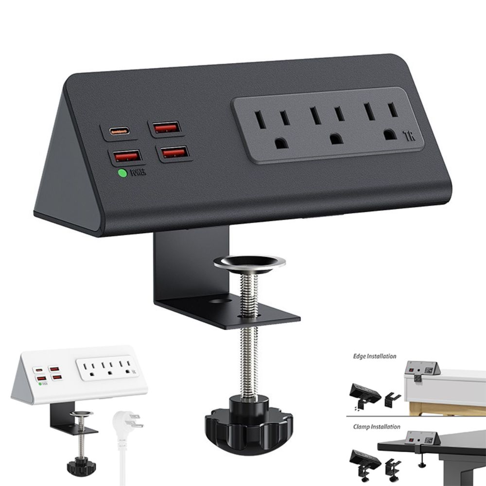 2 Meter Extension Cord Desk Clamp Power Strip PD 20W Power Outlets New Outlet Socket  Office Home