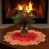 Table Mats for Candlesticks Christmas Embroidered Placemat Red And Gold Snowflake Durable Polyester Placemats Mat Heat Resistant Decorative