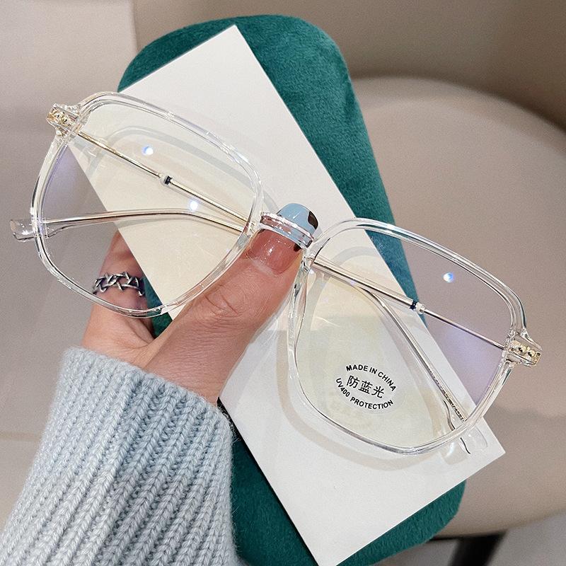 Transparent Computer Glasses Frame Women Men TR90 Anti Blue Light Presbyopia Eyeglasses Retro Oversized Square Reading Glasses