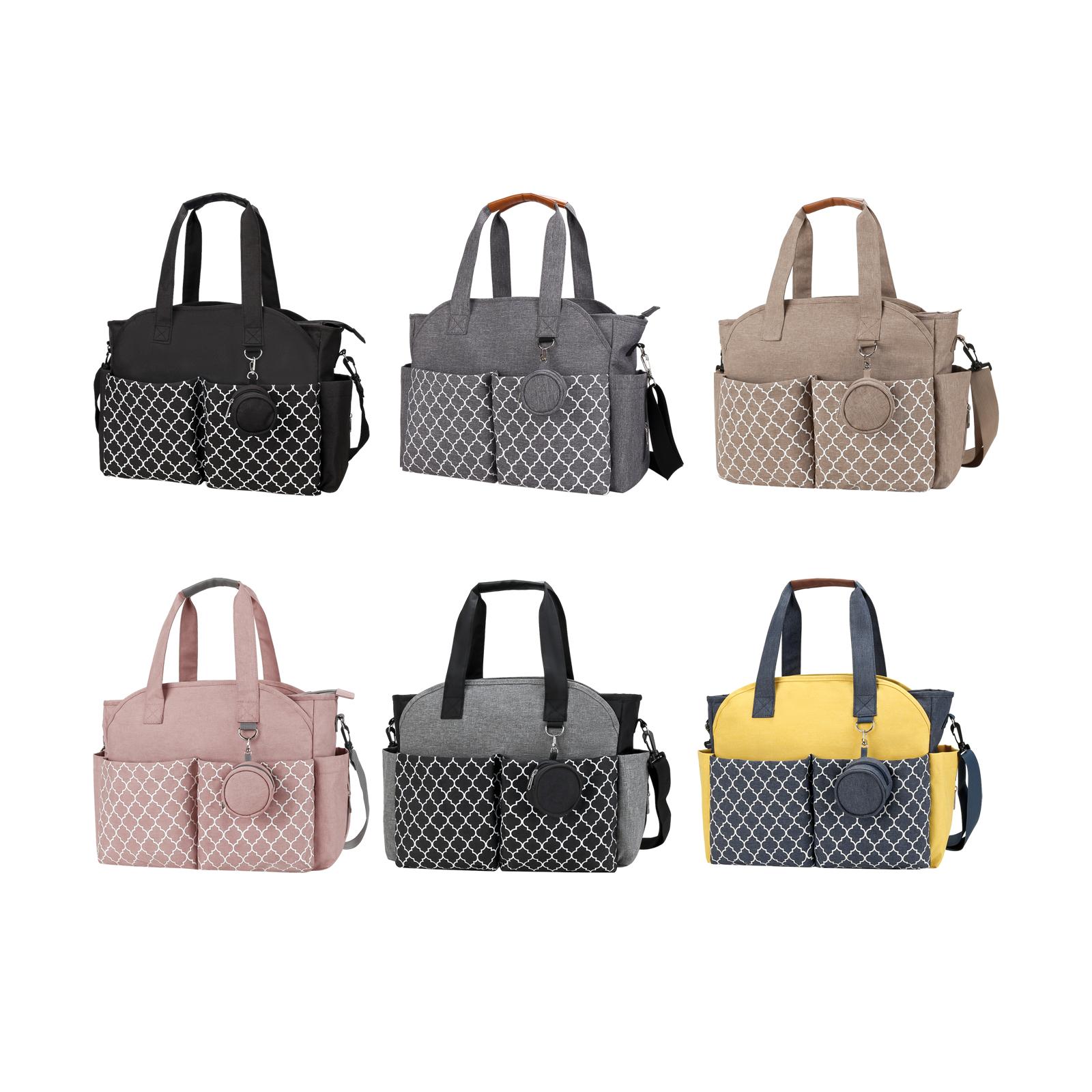 Nappy Changing Bag Set,Multifunction Mummy Tote Bag Baby Changing Bag Shoulder Handbag Travel Diaper Bag with Bottle Bag розовый