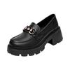 Nowe damskie buty miękka skóra wszechstronne studenckie buty skórzane gruba podeszwa podwyższające mokasyny Brytyjskie buty wizytowe