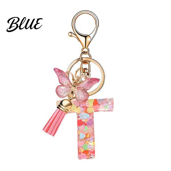 Gift Keychain Pendant Pink Series Pendant Sequins Heart Initial Letter Charm Key Chain