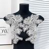 Mesh White Flower Hand-Sewn Beads With Diamond Cloth Stickers Diy Decorative Cheongsam Dress Clothing Accessories Ins