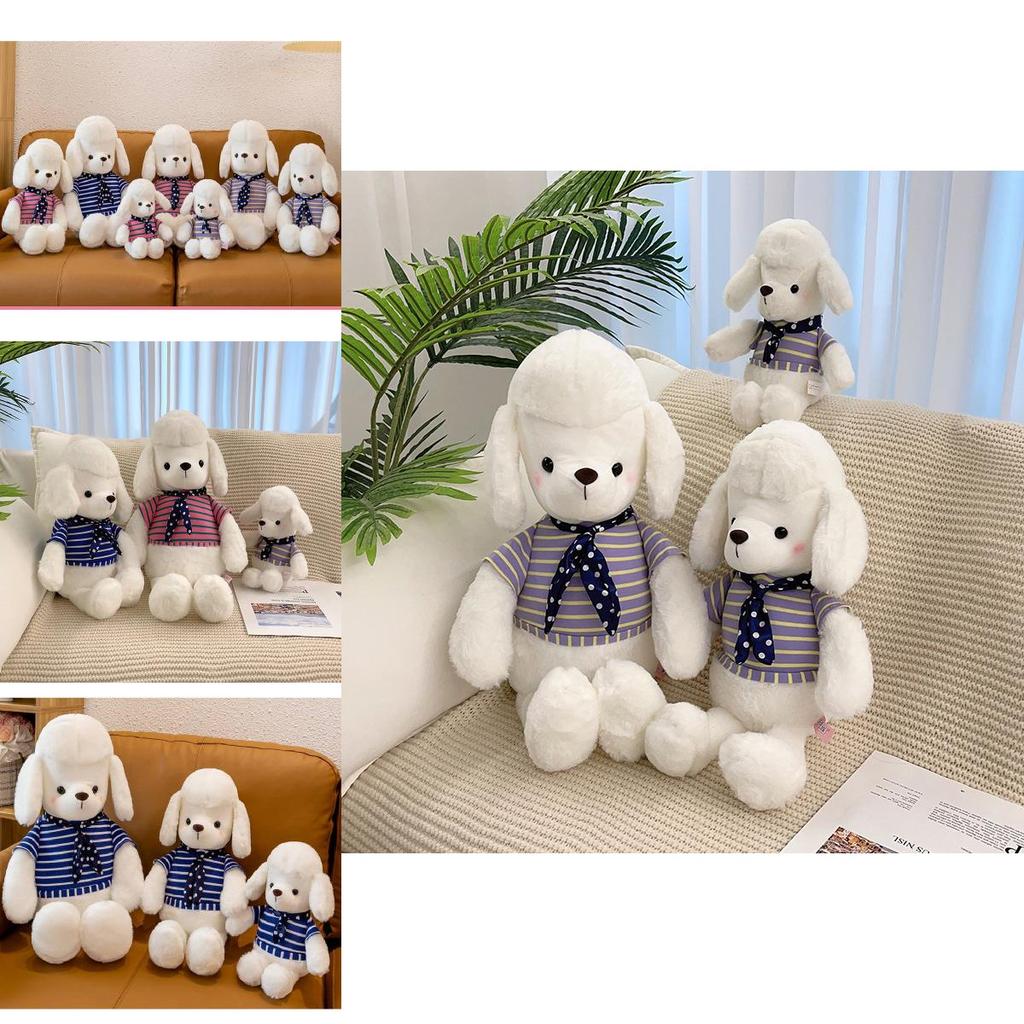 Adorable Plush Dog Toy With Scarf Charming Stuffed Animal For Kids Home Decor