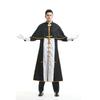 CosplayCosplay Sacerdote, Sacerdote romano, vestito nero da festa, costume di Halloween da uomo cosplay professionale