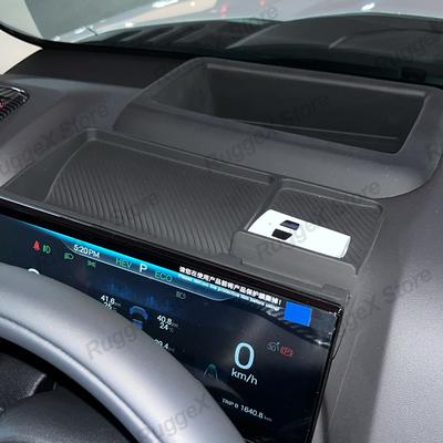 For BYD Shark 6 2025+ Storage Box Behind Dasborad Screen Instrument Storage Box with Phone Holder Silicone Car Accessories LHD