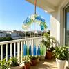 Handgefertigter Meerglas-Windspiel für den Außenbereich Strand Küstenstil Bogenförmiges Hängendes Windspiel für Garten Terrasse Rasen Dekoration