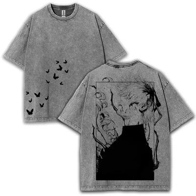 Tokyo Ghoul Kaneki Ken Manga Graphic T-shirt Vintage Y2k Washed Oversized T Shirt Men Women Clothing Cotton Short Sleeve Tees