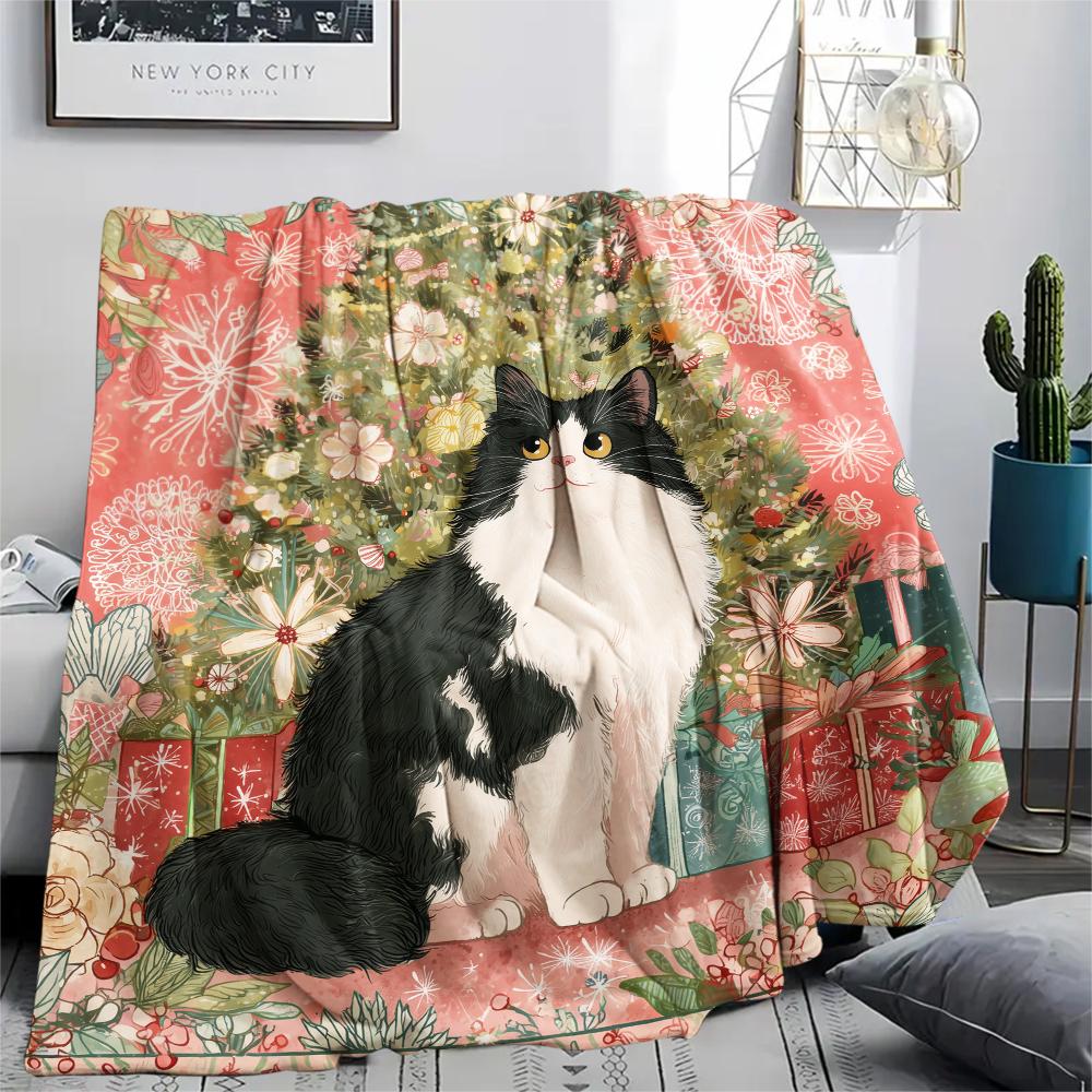 Beautiful Calico Cat,pattern Flannel Blanket, High Quality Comfortable for All Seasons, Home Decor, Warmth and Comfort, Perfect for Gifts.