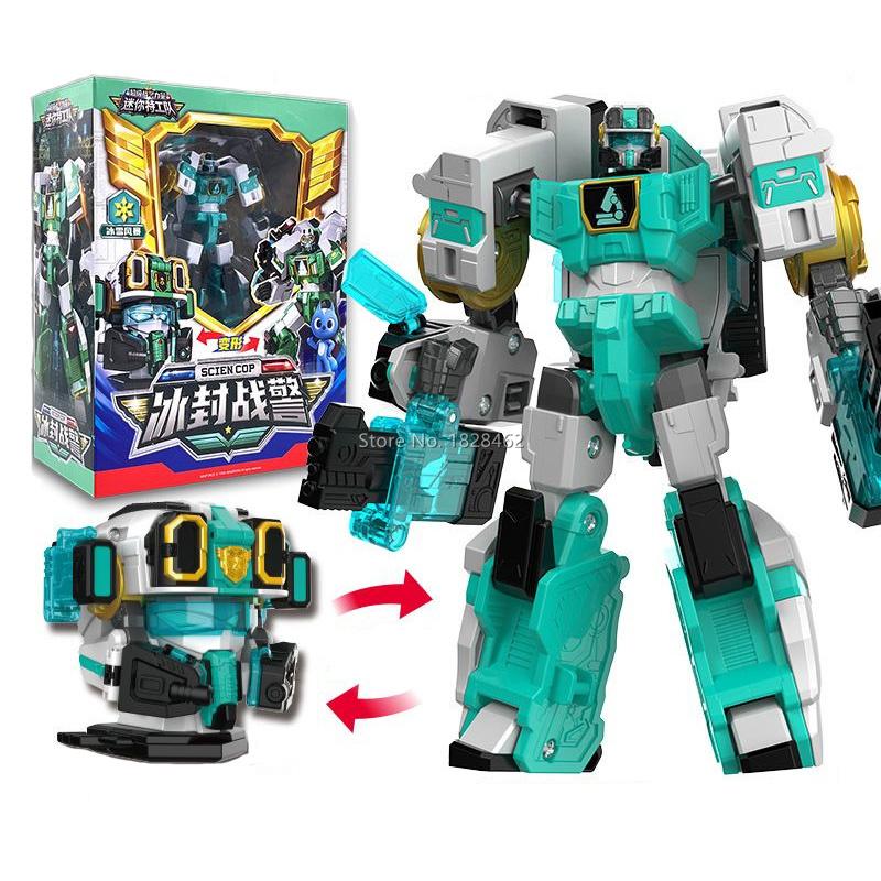 Mini Force Strongest Police Transforming Robot Toy Action Figures MiniForce X Transformation Robot Patrol Cop Toy for Child Gift