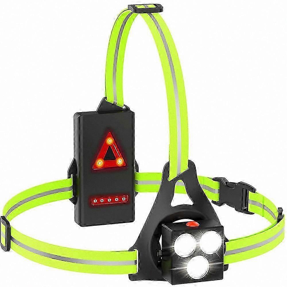 LED-Brustleuchte zum Laufen, Wandern und für Outdoor-Aktivitäten - USB-wiederaufladbar mit Sicherheitslichtern und Lichtstreifen