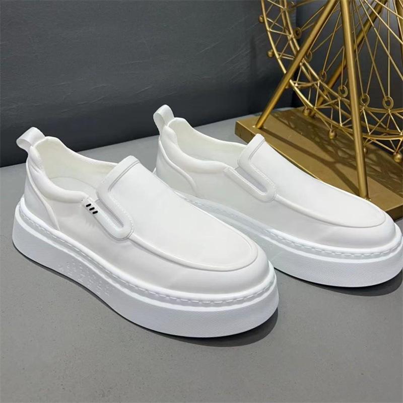Men's Shoes New Canvas Elastic Flat-bottomed Trendy Little White Shoes with Comfortable and Explosive Dirt-resistant Casual Sports Shoes