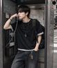 Yosemiti Color Block Roll-Up Layered Short Sleeve Tee Yt-3Y31