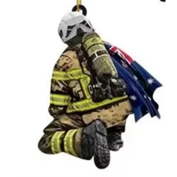 Christmas Firefighter Pendant Creative Fire Peripheral Car Jewelry Pendant Car Decorative Accessories Interior Decor Adorns