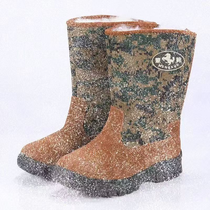 

Вовняні снігові чоботи чоловічі зимові холодні чоботи висока халява потовщені нековзні зносостійка гумова підошва теплі чоботи 45