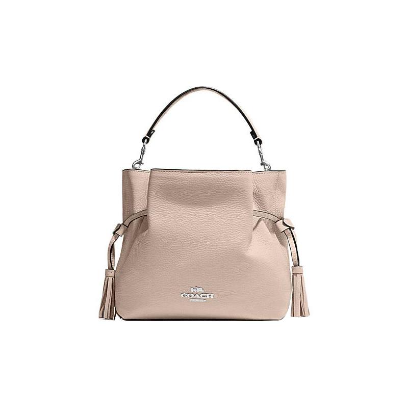 

COACH Andy 24 drawstring magnetic closure pebbled leather hand-held shoulder crossbody bag medium women s beige бежевий