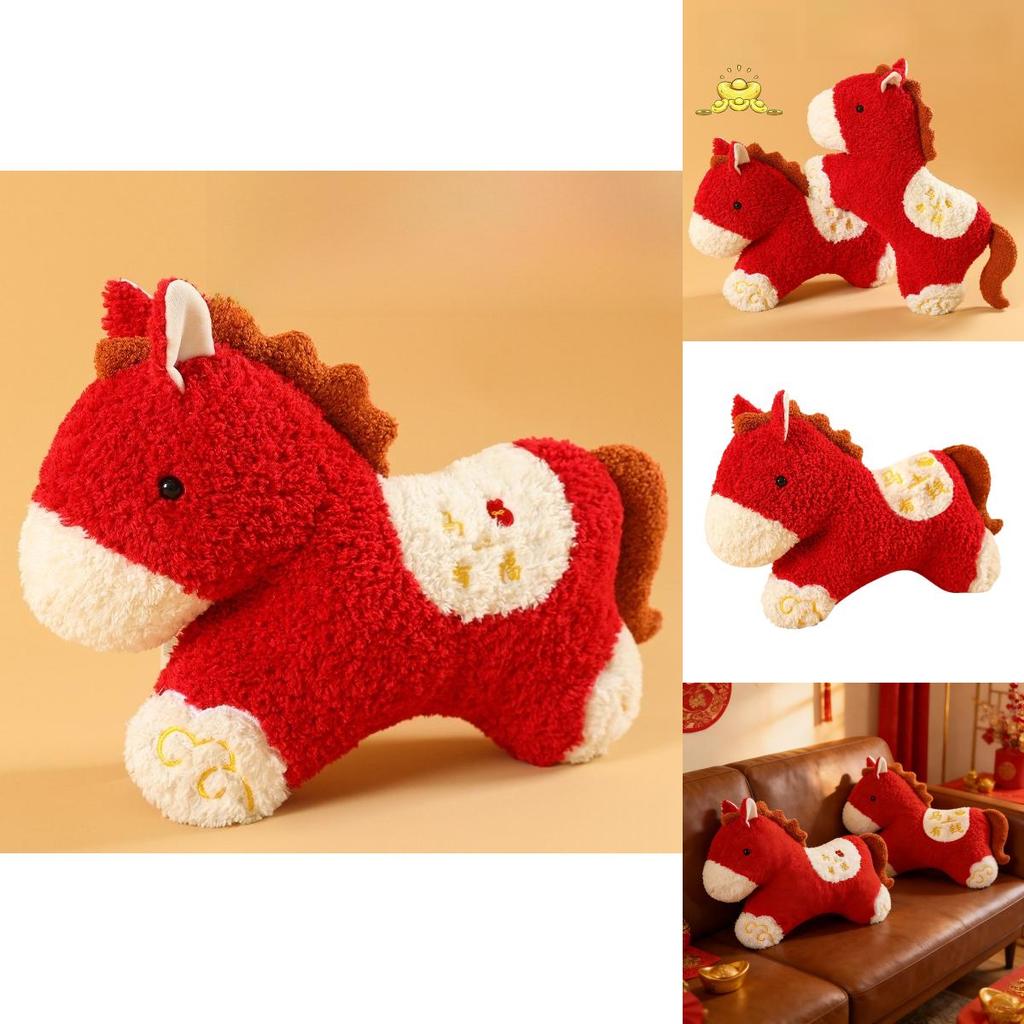 New Year Plush Toy With Lucky Horse Shape For Home Decor And Giftgiving