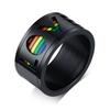 Pride Schmuck für schwule Männer Edelstahl Emaille Regenbogen Spinner Ring