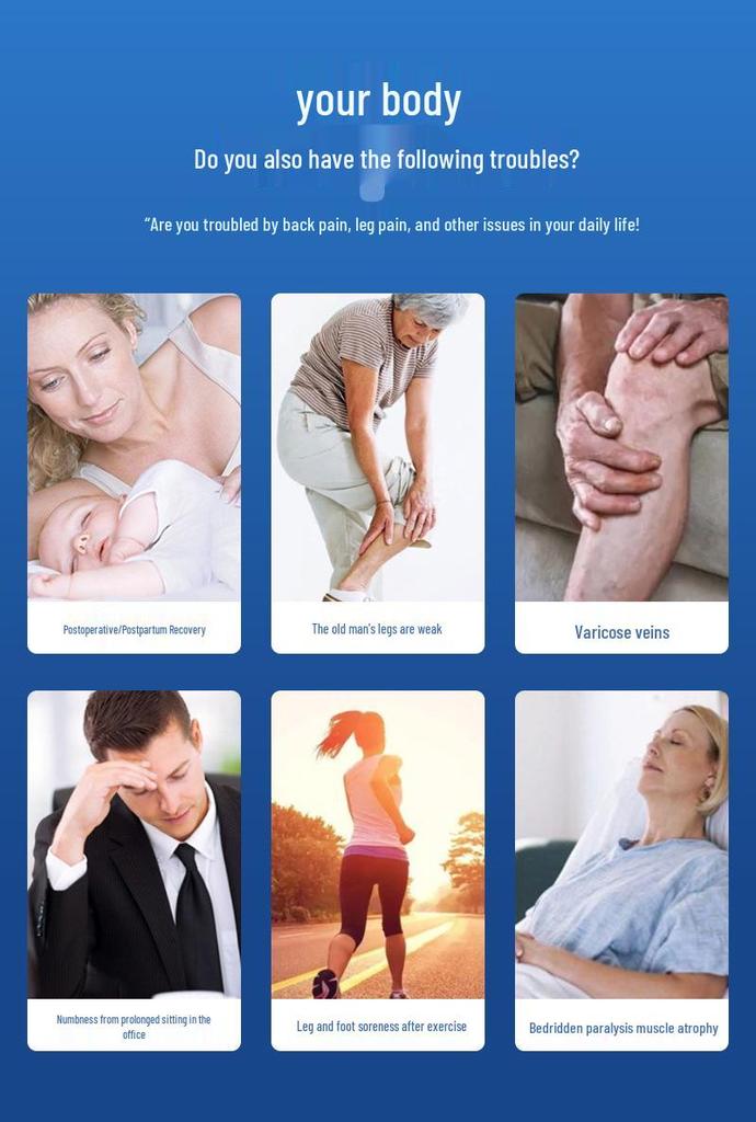 Pneumatic Six-Chamber Leg Massager with Air Wave Therapy