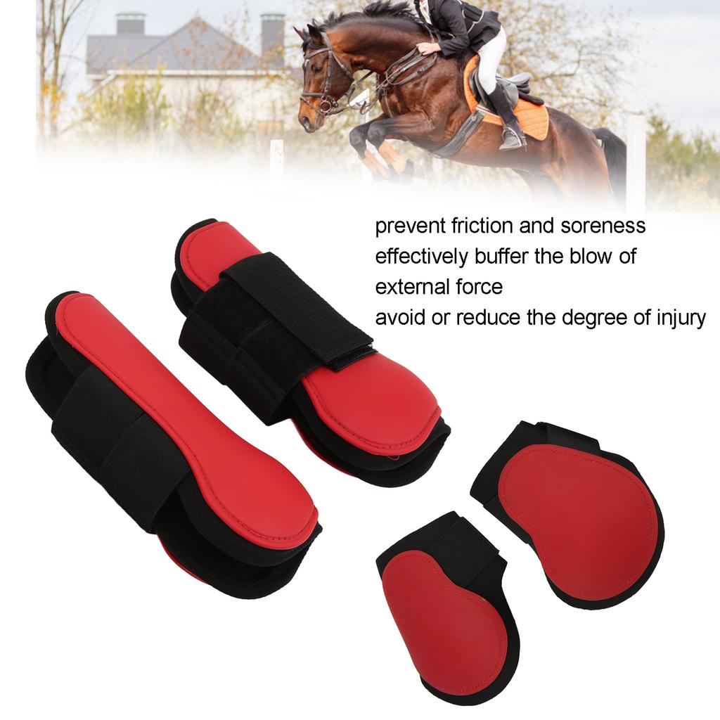 4 Pcs Horse Tendon Boots Set Soft Anti Slip Cushioning PU Tendon Guard Boots for Horses