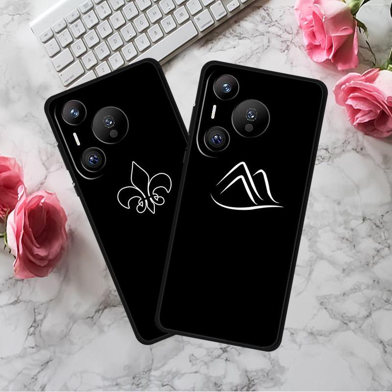 Compatible with Huawei Pura 70 Pro: Black TPU Soft Shell Phone Case with Simple Lines