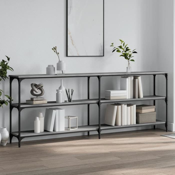 VidaXL Console Table Sonoma Grey 200x29x75 Cm Engineered Wood 834113