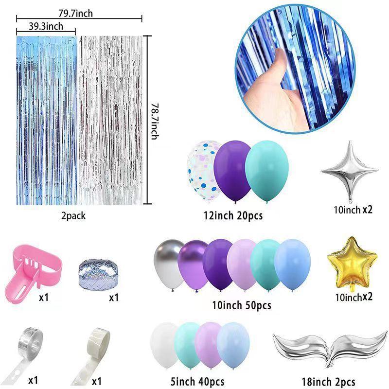 

Набор декоративных шаров для вечеринки в стиле русалки, гирлянда из шаров, арка из латексных шаров Set as shown