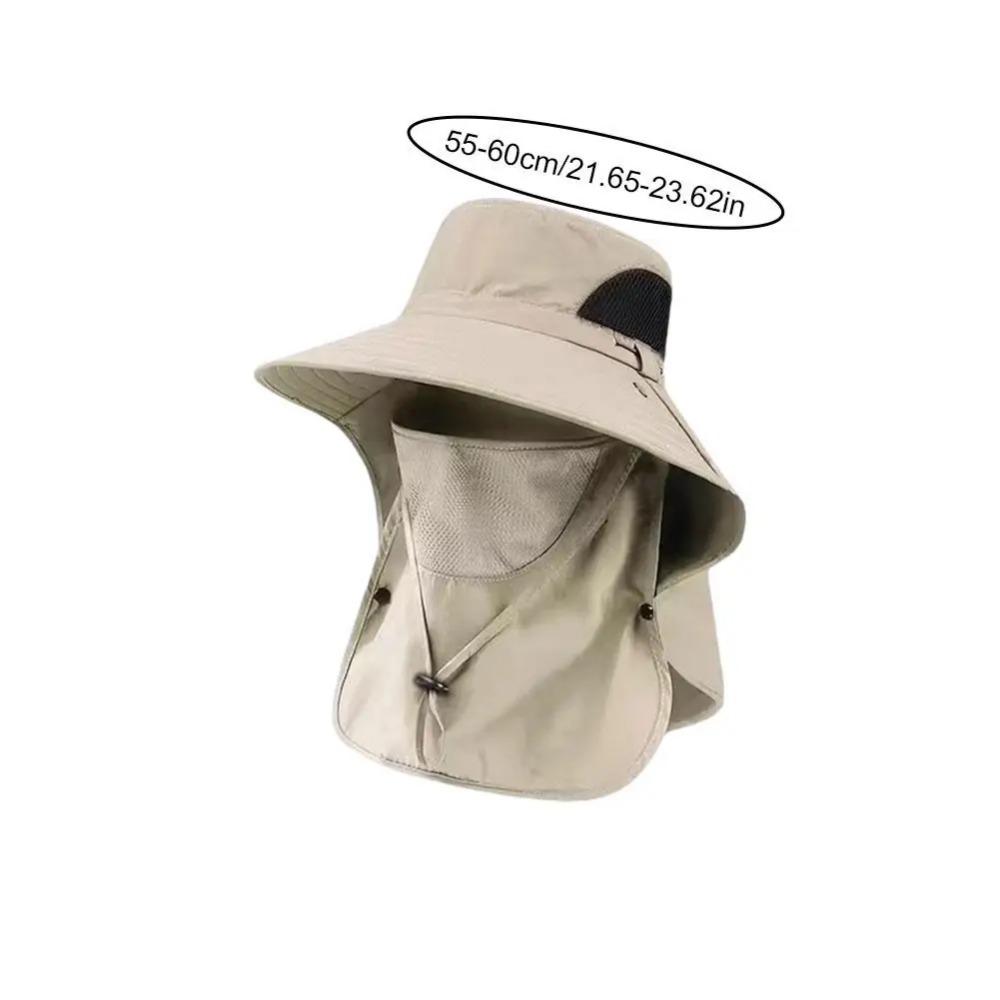 1pc Sunshade Hat Big Eave Hat Mask Fishing Hat Outdoor Work Climbing Hiking Caps Sun Protection Detachable Sun Sports Caps