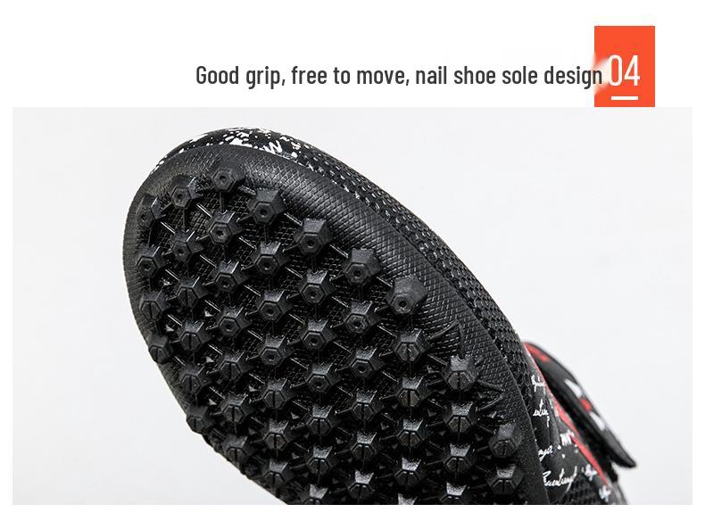 Oddychające Uniwersalne Dziecięce Buty Piłkarskie na Trening Zewnętrzny z Rzepami i Kolcami